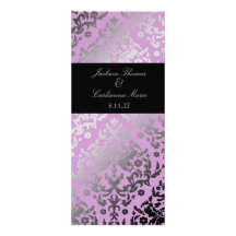 311-Dazzling Damask Wild Purple Personalized Invites