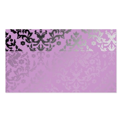 311-Dazzling Damask Wild Purple Name Card Business Card by Jill311