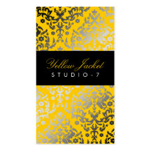 311-Dazzling Damask Yellow Jacket Business Card