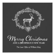 311 Deer Wreath Charcoal Grey Custom Announcement