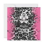 311-Diamond Luxe Leopard | Pink Feathers Custom Announcements