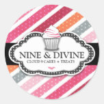 311 Divine Dotted Stripes Cupcakes Sticker