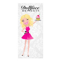 311 Dollface Desserts Blondie Damask Menu Personalized Rack Card