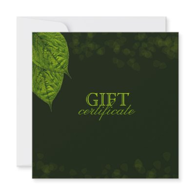 311-Dream Leaf Gift Certificate Personalized Invitations by Jill311
