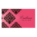 311 Emiliana Passion Pink & Black Damask business cards