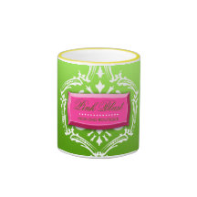 311-Exquisite Lime Pink Blast Damask Mug