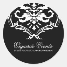 311-Exqusite Black Damask Stickers