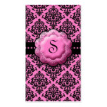 311-Fancy Schmancy Damask | Sweet Pink Monogram Business Card