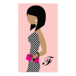 311 Fashionista Powder My Nose Pink Dark Hair Bob Business Cards
