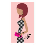 311 Fashionista Powder My Nose Pink Red Head Bob Business Cards
