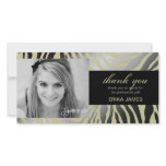 311-Faux Silver Zebra | Graduation Thank you Personalized Photo Card