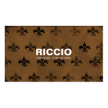 311-FLEUR DE GRUNGE TAN BUSINESS CARDS
