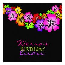 311 Flower Shower Lei Invitation | Black