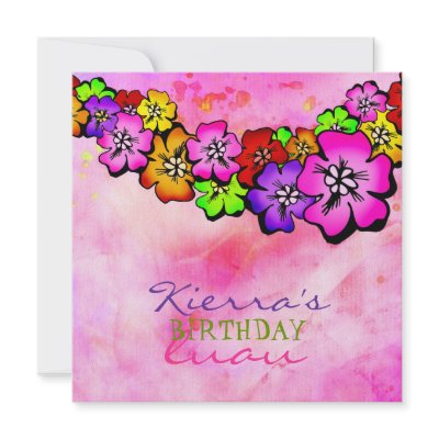 311 Flower Shower Lei Invitation | Pink Tye Dye by Jill311