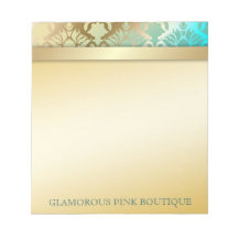 311 Glamourous Golden Ocean Damask Memo Pad