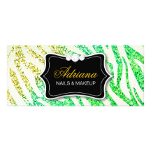 311 Glitter Zebra Lime Customized Rack Card