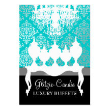 311 Glitzie Candie Turquoise & Black Business Card Template