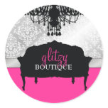 311 Glitzy Chic Boutique Hot Pink Round Stickers
