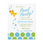 311-GOLD FINZ POOL PARTY INVITATION POST CARD