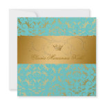 311-Golden diVine Turquoise Rapture Sweet 16 Custom Invites