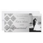 311-Grey Damask Just Married Photo Card photo cards