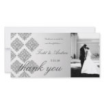 311-Grey Damask Thank You Photo Card photo cards