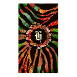 311-Haute Hibiscus Monogram | Zebra Business Card