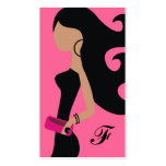 311-HIGH FASHIONISTA | Brunette Pink Business Card Template