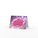 311-Hot Pink Delish Damask Shimmer | Purple Radian Card
