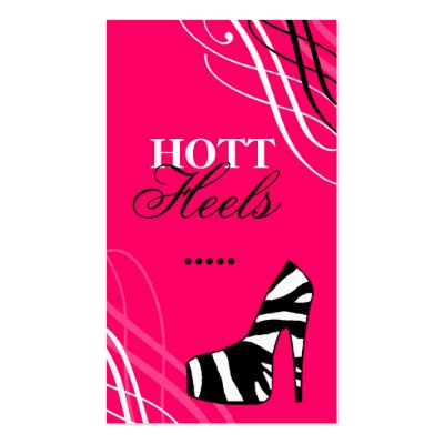 311-HOTT HEELS PINK PASSION FRUIT BUSINESS CARD TEMPLATE by Jill311