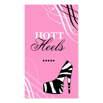 311-HOTT HEELS POWDER MY NOSE PINK BUSINESS CARD TEMPLATE by Jill311