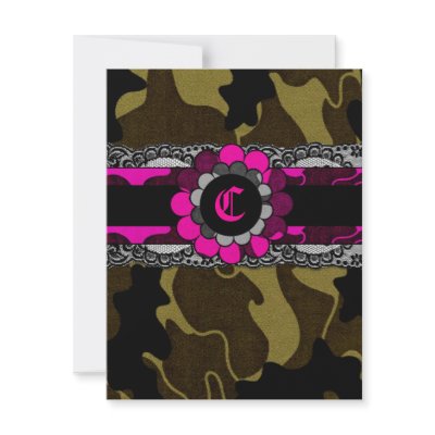 311-Hott Pink Camo Invitation by Jill311