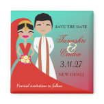 311- Indian Beauty Bride with Groom Turq Dream magnets