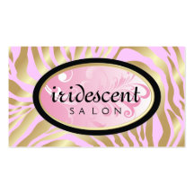 311-Iridescent Golden Zebra - Candy Pink Business Card Templates