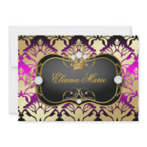 311 Jet Black Ciao Bella Pink Sass Birthday Personalized Announcements