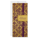 311-Julianna Eggplant & Mustard Damask Customized Rack Card