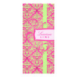 311-Julianna Lusciously Lime & Pink Damask rack cards
