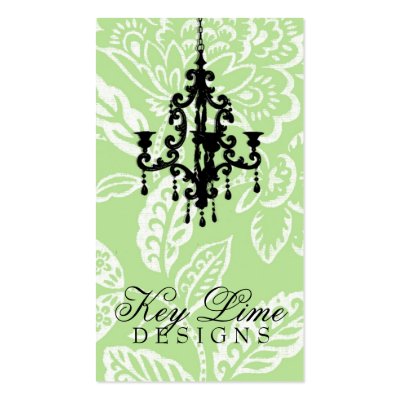 311-KEY LIME VINTAGE DAMASK BUSINESS CARD TEMPLATE by Jill311