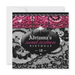 311 Lace De Luxe - Pink Diamonds Sweet Sixteen invitations