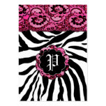 311-LACY PINK ZEBRA CHUBBY business cards