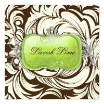 311 Lavish Lime Brown No Diamonds Gift Certificate Personalized Invitations