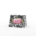311-Lavish Pink Plate |Black  Leaves Greeting Cards