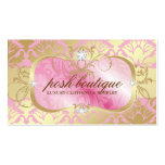 311-Lavish Pink Plater & Golden Damask Shimmer Business Card Template