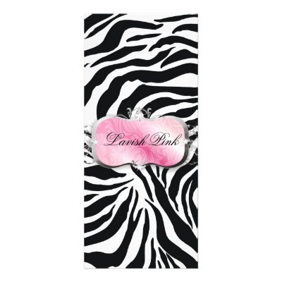 311-Lavish Pink Platter Zebra Price List Rack Card by Jill311