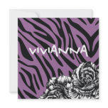 311-Le Plush Fleur - Funky Zebra Sweet 16 Purple Custom Invite