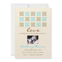 311-LEAF OF LOVE BLUE AND GOLD BOY INVITE
