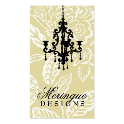 311-LEMON MERINGUE VINTAGE DAMASK BUSINESS CARDS by Jill311