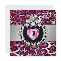 311 Leopard-Tique Queen of Hearts Sweet 16 Hot Pin Custom Announcement