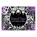 311 Leopard-Tique with Diamonds Purple Fade Business Card Template
