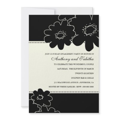 311-Les Fleurs Black Invitation by Jill311